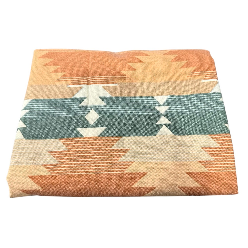 Vintage IKEA Southwestern Geometric Cotton Tablecloth 80x54 Italy Terracotta